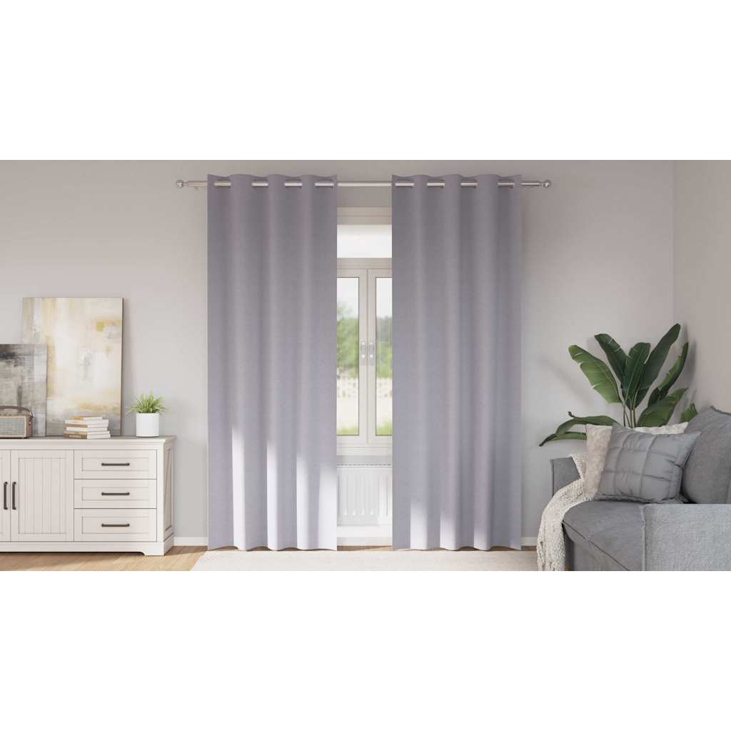 Verdunkelungs-Vorhänge mit Ringen 2 pcs Metallic Grau