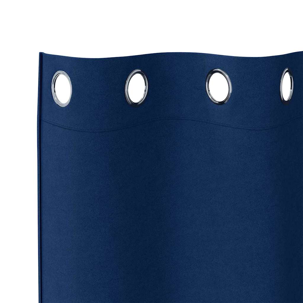 Verdunkelungs-Vorhänge mit Ringen 2 pcs Dunkelblau 225 x 140 cm