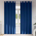 Verdunkelungs-Vorhänge mit Ringen 2 pcs Dunkelblau 225 x 140 cm
