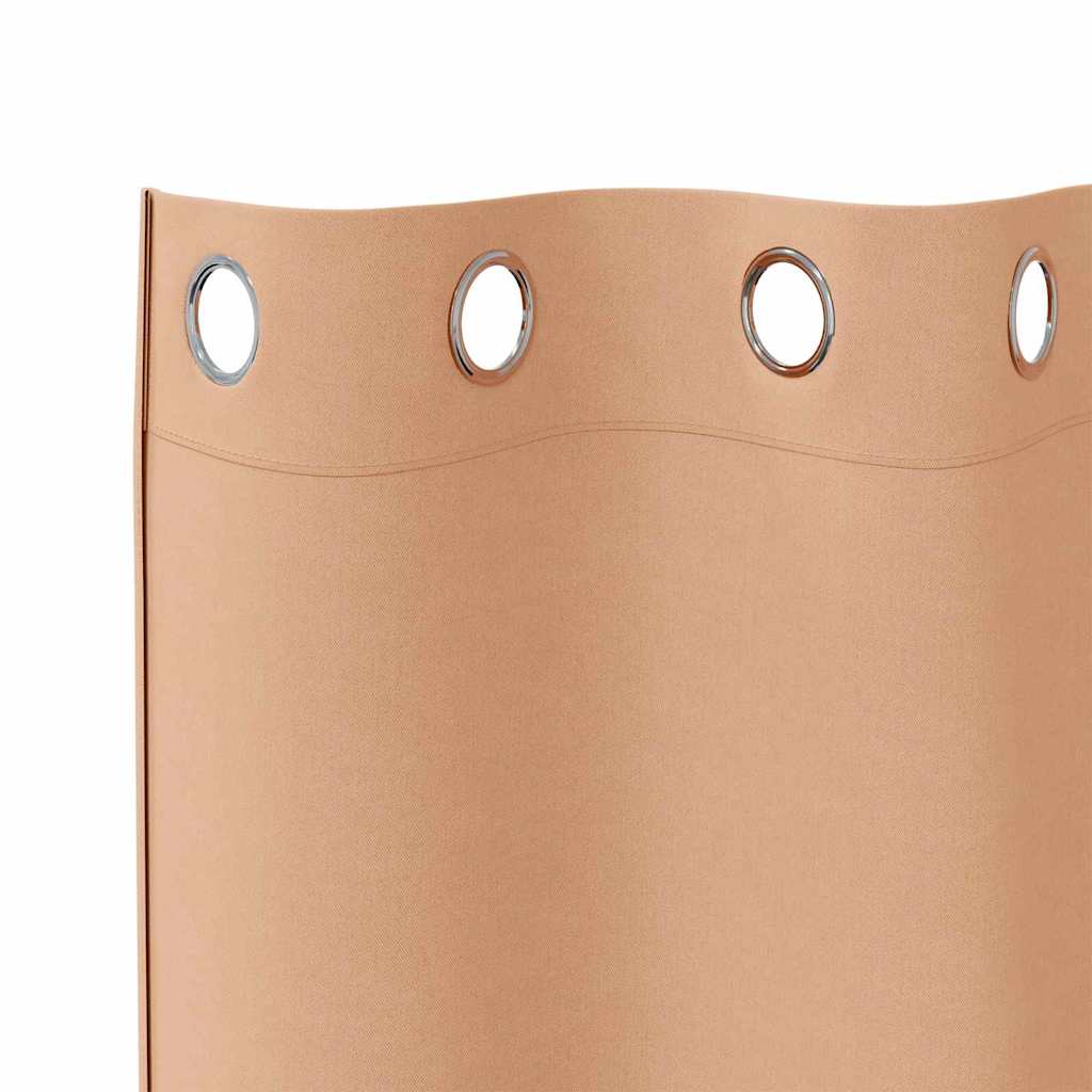 Verdunkelungs-Vorhänge mit Ringen 2 pcs Hellbraun 175 x 140 cm