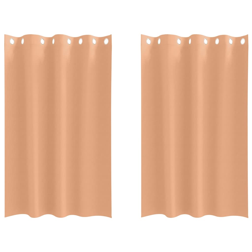 Verdunkelungs-Vorhänge mit Ringen 2 pcs Hellbraun 175 x 140 cm