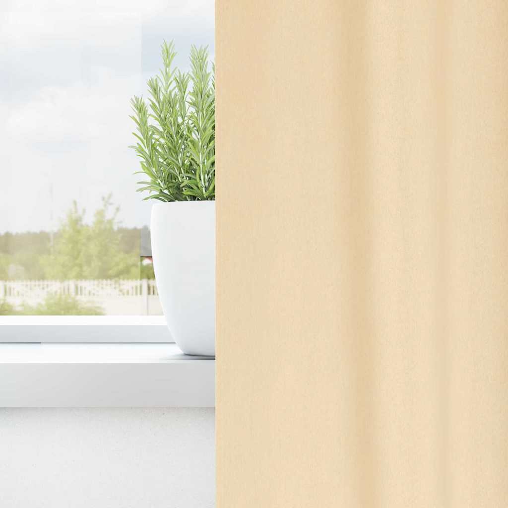 Verdunkelungs-Vorhänge mit Ringen 2 pcs Creme 140 x 140 cm