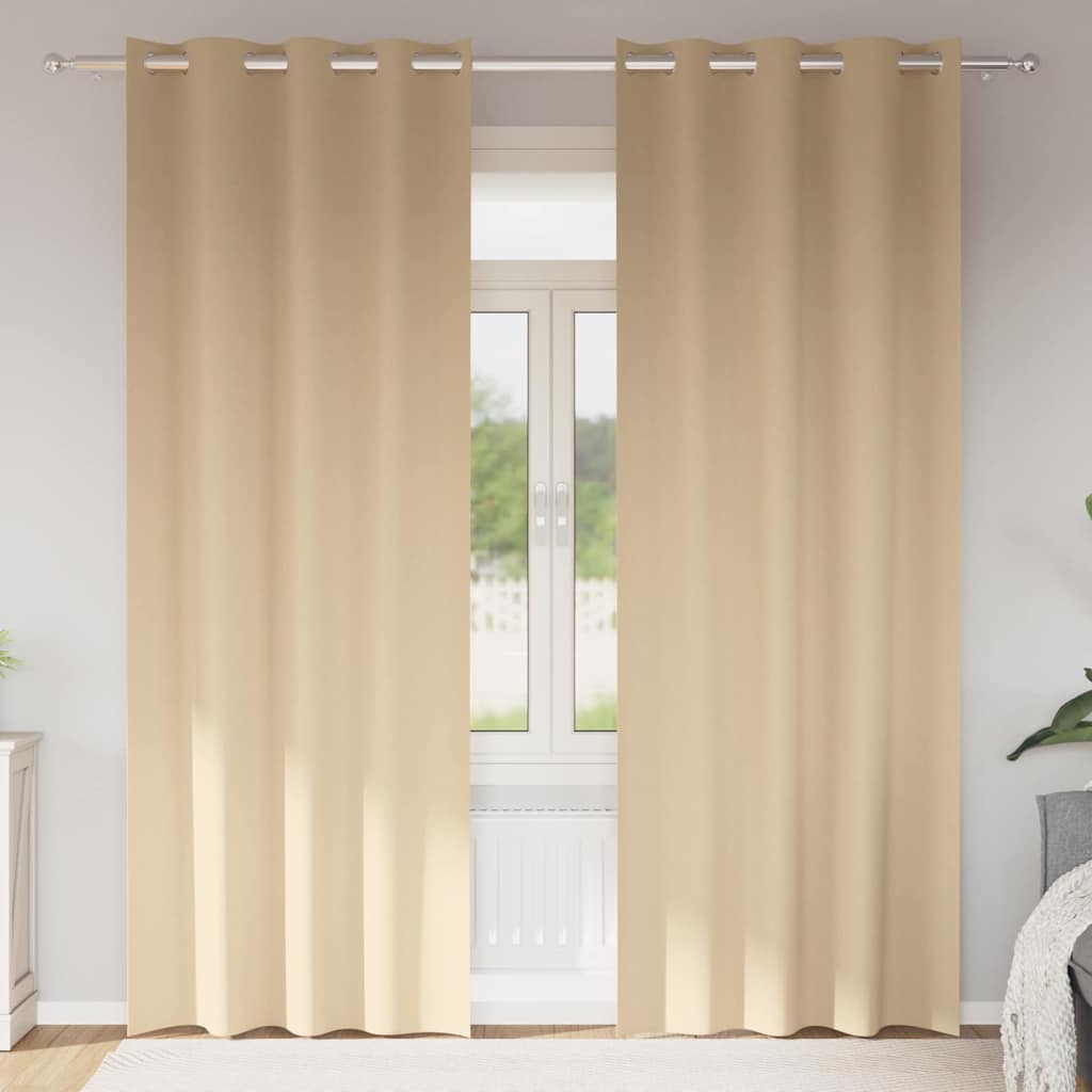 Verdunkelungs-Vorhänge mit Ringen 2 pcs Creme 260 x 140 cm