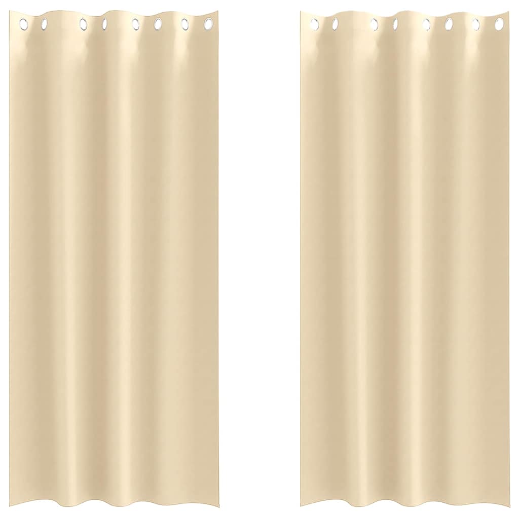 Verdunkelungs-Vorhänge mit Ringen 2 pcs Creme 260 x 140 cm