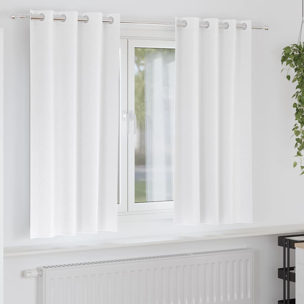 Verdunkelungs-Vorhänge mit Ringen 2 pcs Reinweiß 175 x 140 cm