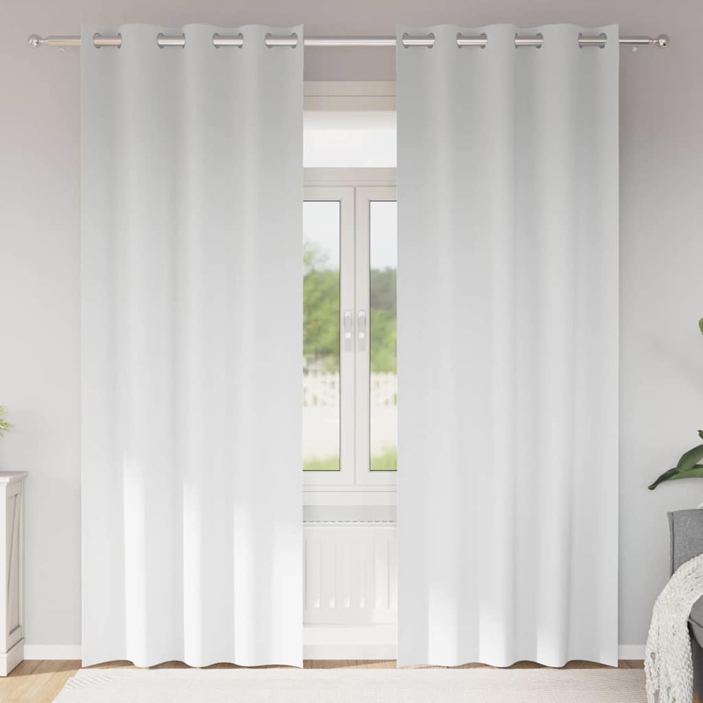 Verdunkelungs-Vorhänge mit Ringen 2 pcs Reinweiß 245 x 140 cm