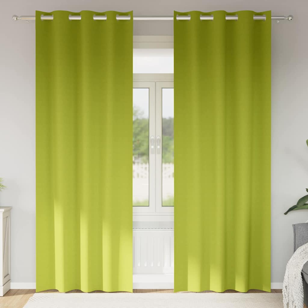 Verdunkelungs-Vorhänge mit Ringen 2 pcs Grün 245 x 140 cm