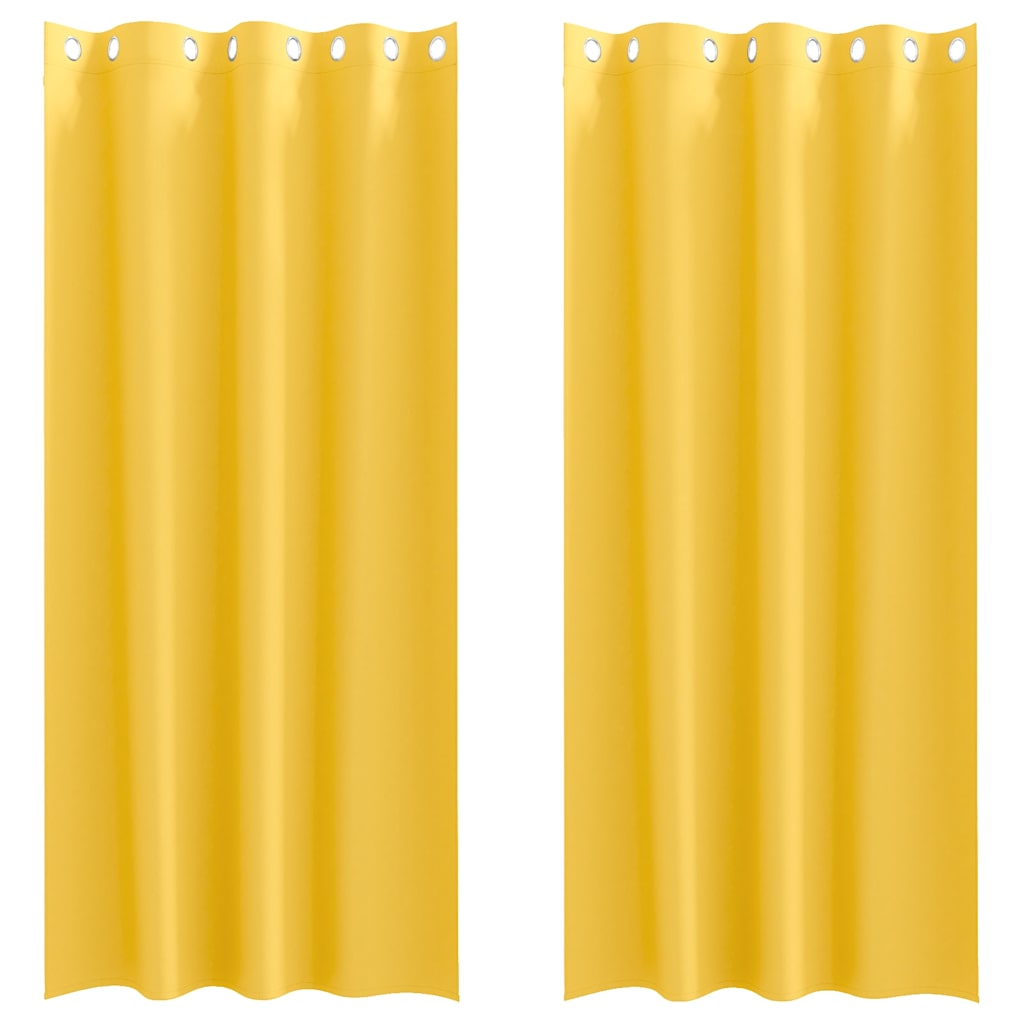 Verdunkelungs-Vorhänge mit Ringen 2 pcs Senfgelb 245 x 140 cm
