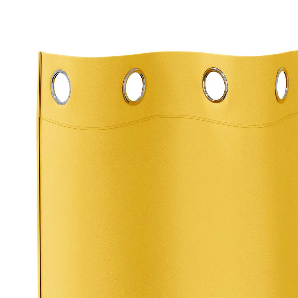 Verdunkelungs-Vorhänge mit Ringen 2 pcs Senfgelb 260 x 140 cm