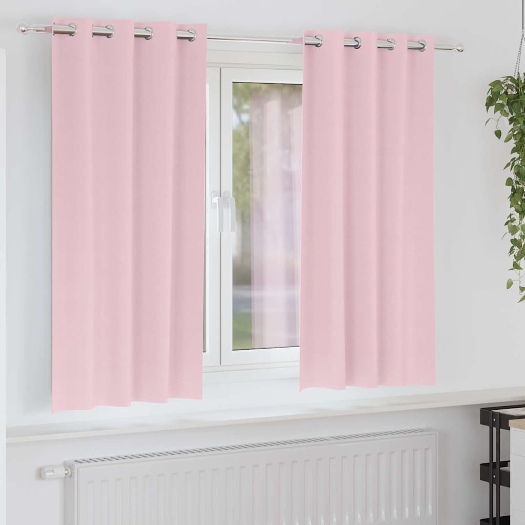 Verdunkelungs-Vorhänge mit Ringen 2 pcs Babyrosa 175 x 140 cm