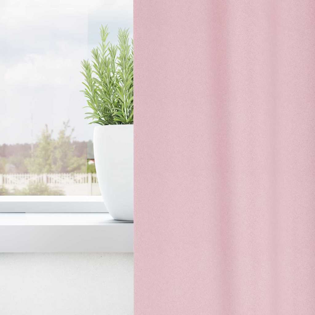 Verdunkelungs-Vorhänge mit Ringen 2 pcs Babyrosa 225 x 140 cm