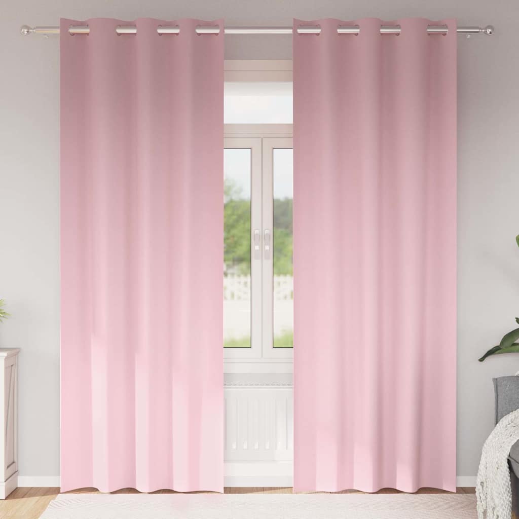 Verdunkelungs-Vorhänge mit Ringen 2 pcs Babyrosa 260 x 140 cm