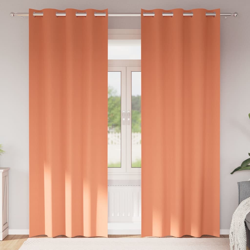 Verdunkelungs-Vorhänge mit Ringen 2 pcs Terrakotta 260 x 140 cm