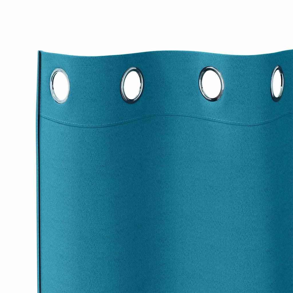Verdunkelungs-Vorhänge mit Ringen 2 pcs Türkis 260 x 140 cm