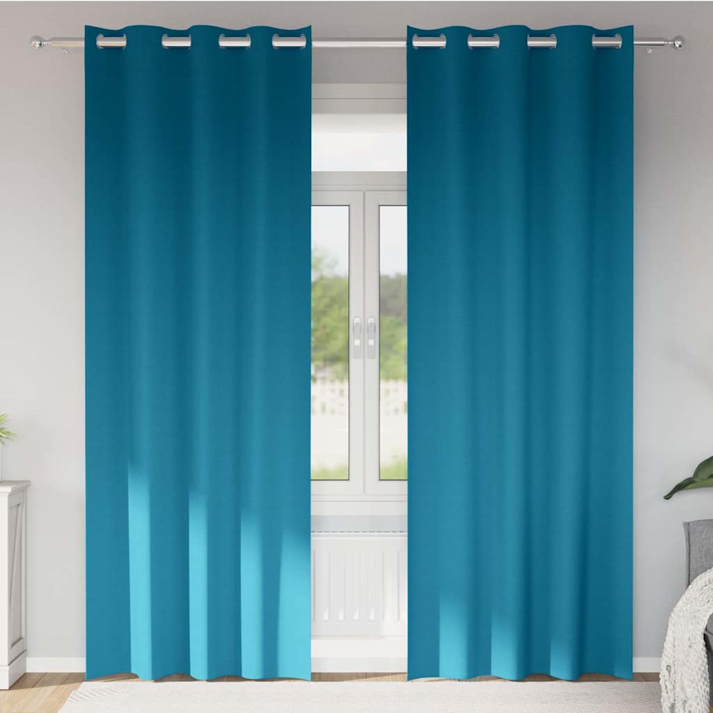 Verdunkelungs-Vorhänge mit Ringen 2 pcs Türkis 260 x 140 cm