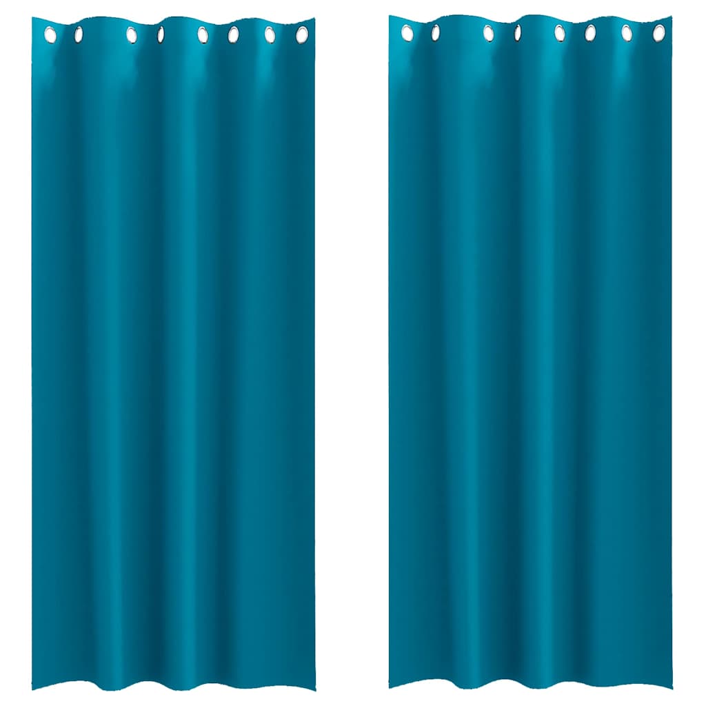 Verdunkelungs-Vorhänge mit Ringen 2 pcs Türkis 260 x 140 cm