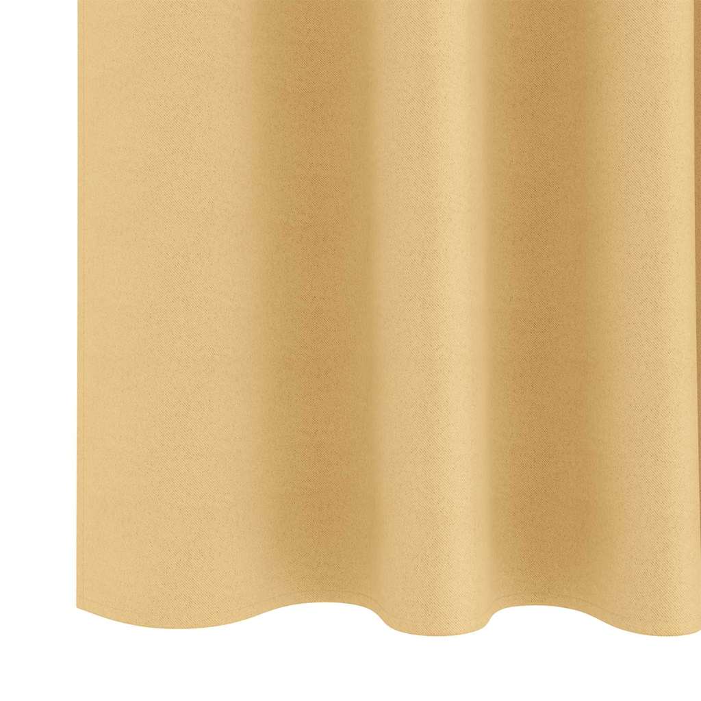 Verdunkelungs-Vorhänge mit Ringen 2 pcs Beige 140 x 140 cm