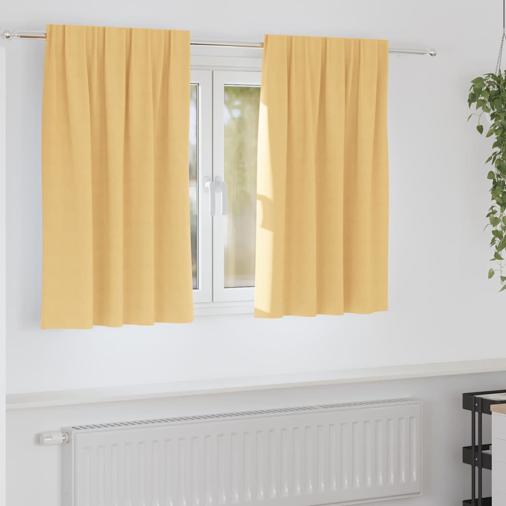 Verdunkelungs-Vorhänge mit Ringen 2 pcs Beige 140 x 140 cm