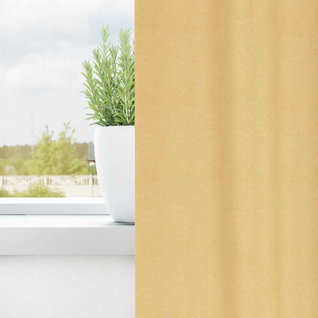 Verdunkelungs-Vorhänge mit Ringen 2 pcs Beige 175 x 140 cm
