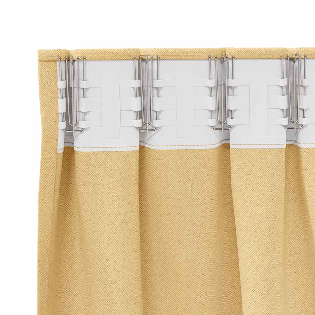 Verdunkelungs-Vorhänge mit Ringen 2 pcs Beige 245 x 140 cm
