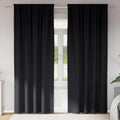 Verdunkelungs-Vorhänge mit Ringen 2 pcs Schwarz 260 x 140 cm