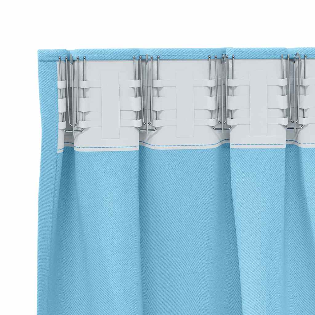 Verdunkelungs-Vorhänge mit Ringen 2 pcs Himmelblau 225 x 140 cm