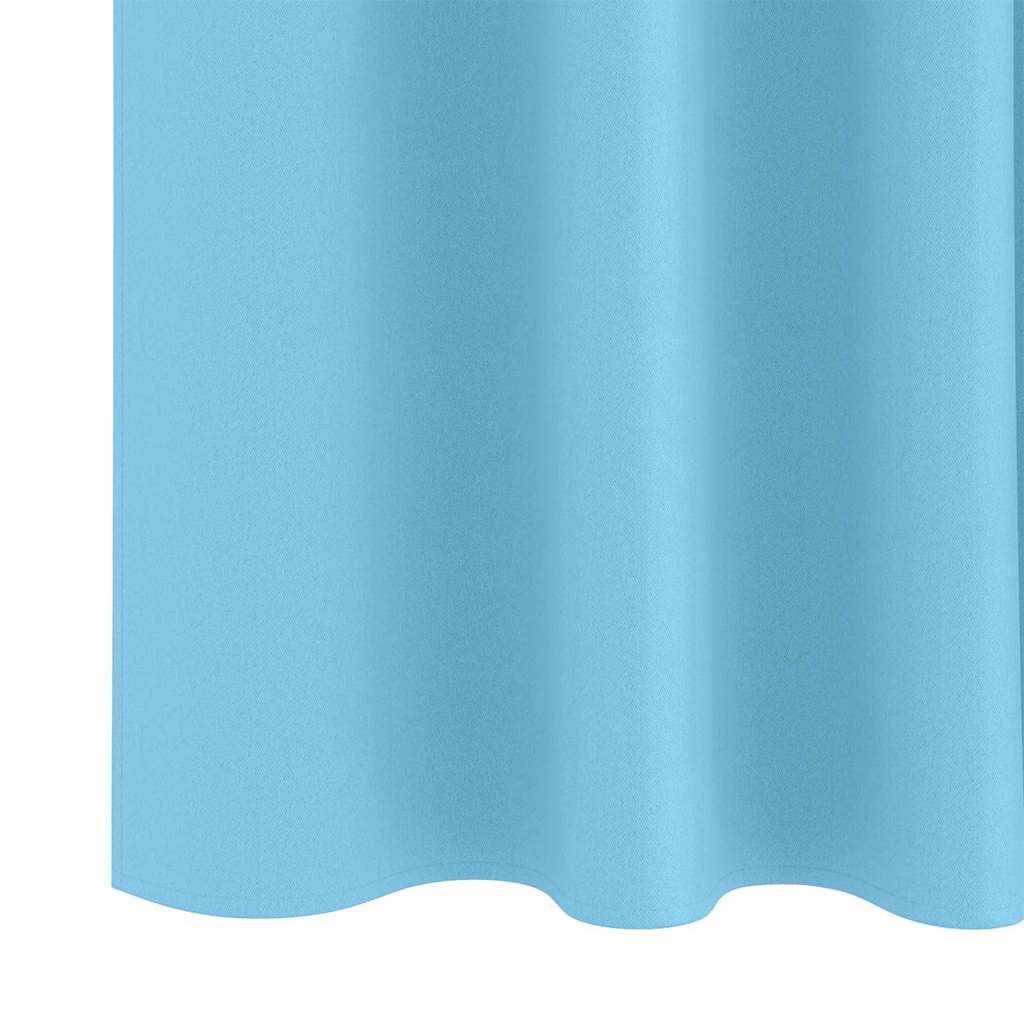 Verdunkelungs-Vorhänge mit Ringen 2 pcs Himmelblau 225 x 140 cm