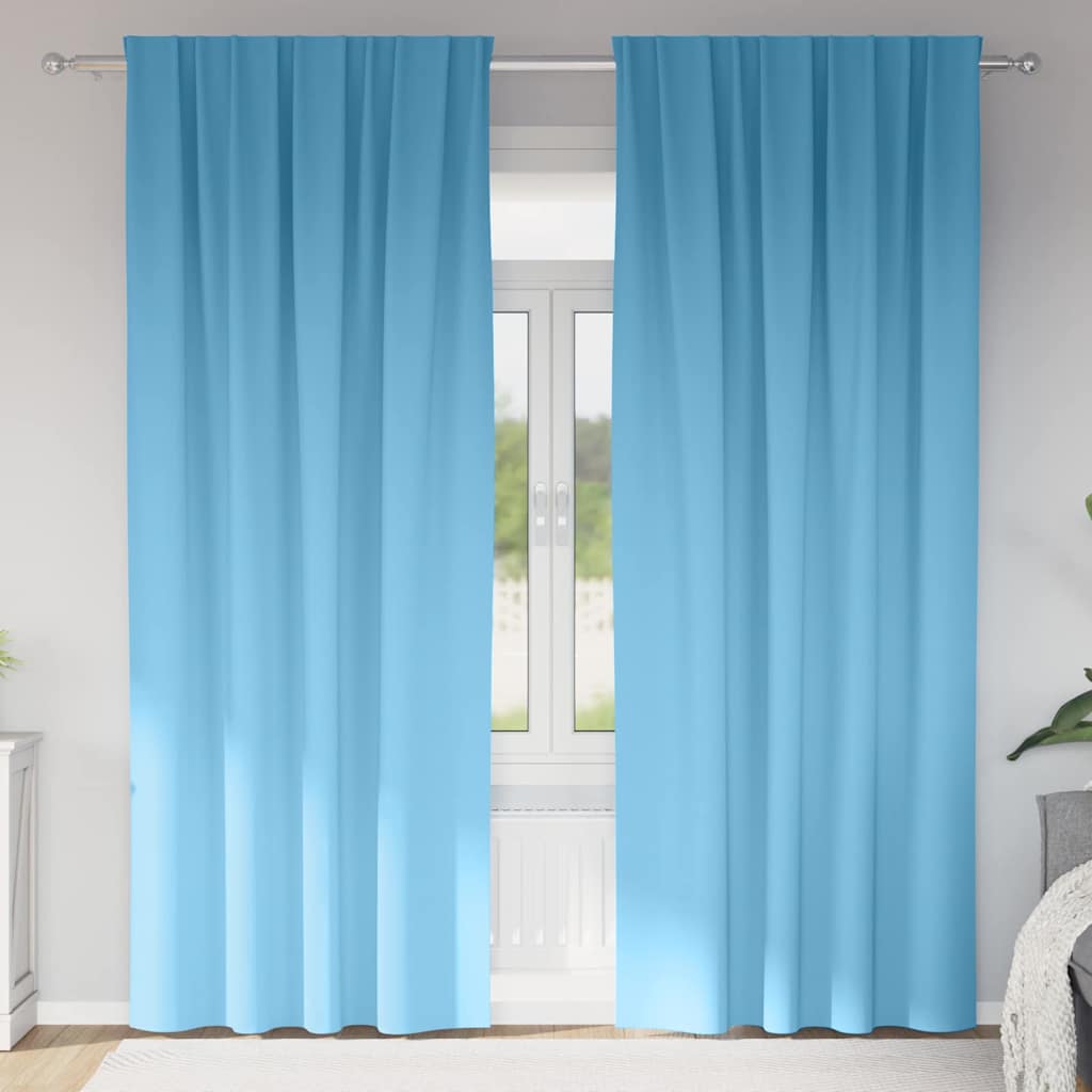 Verdunkelungs-Vorhänge mit Ringen 2 pcs Himmelblau 260 x 140 cm