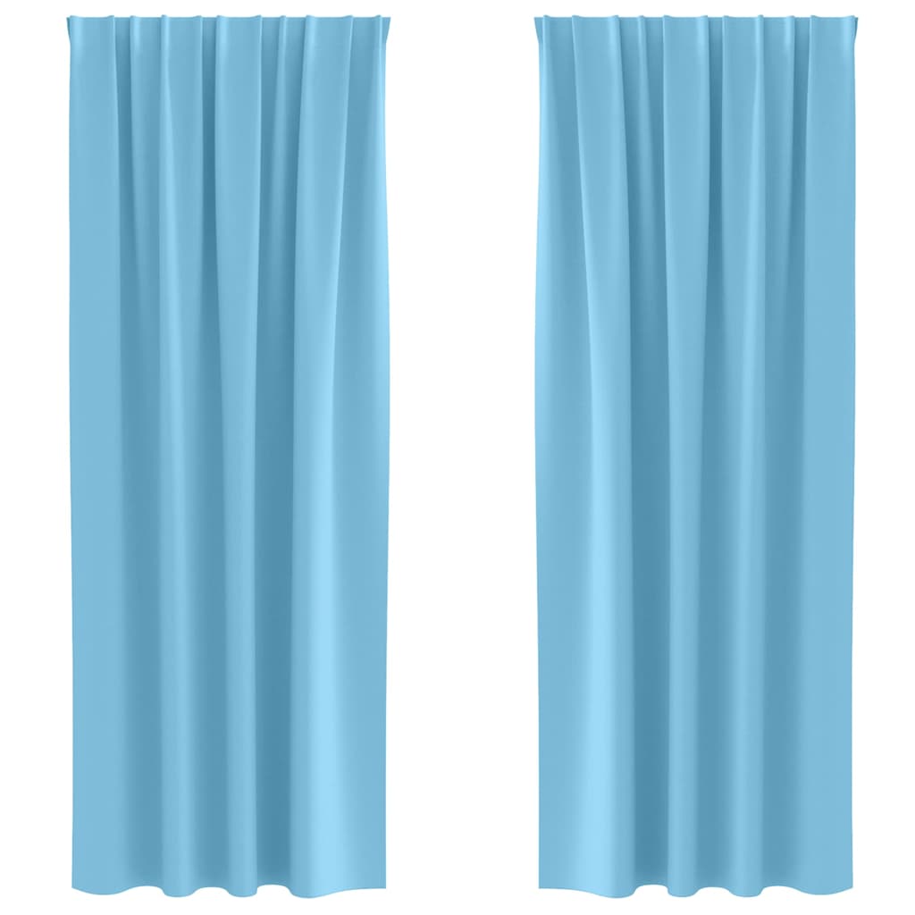 Verdunkelungs-Vorhänge mit Ringen 2 pcs Himmelblau 260 x 140 cm