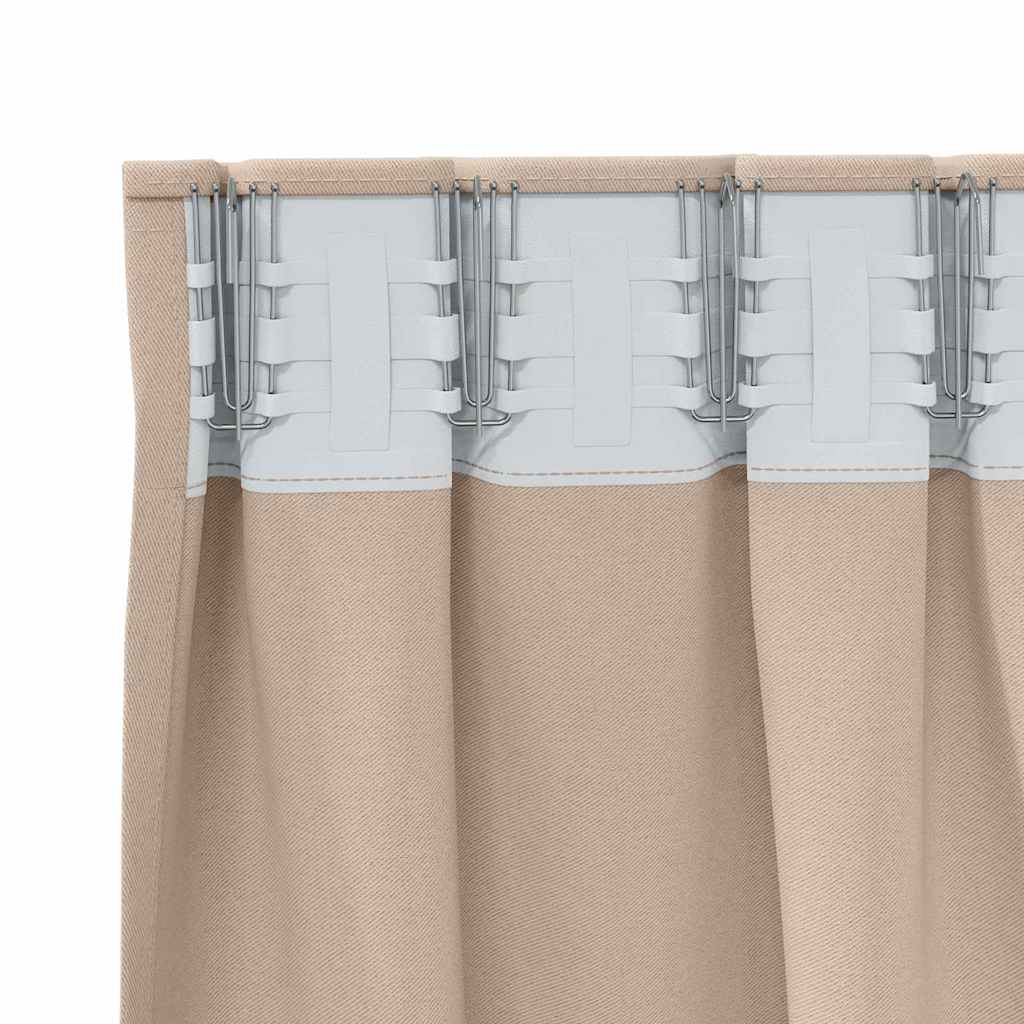 Verdunkelungs-Vorhänge mit Ringen 2 pcs Taupe 175 x 140 cm