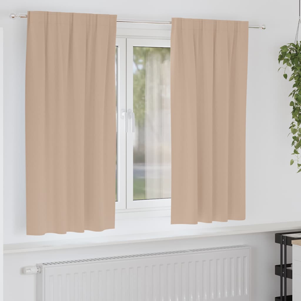 Verdunkelungs-Vorhänge mit Ringen 2 pcs Taupe 175 x 140 cm