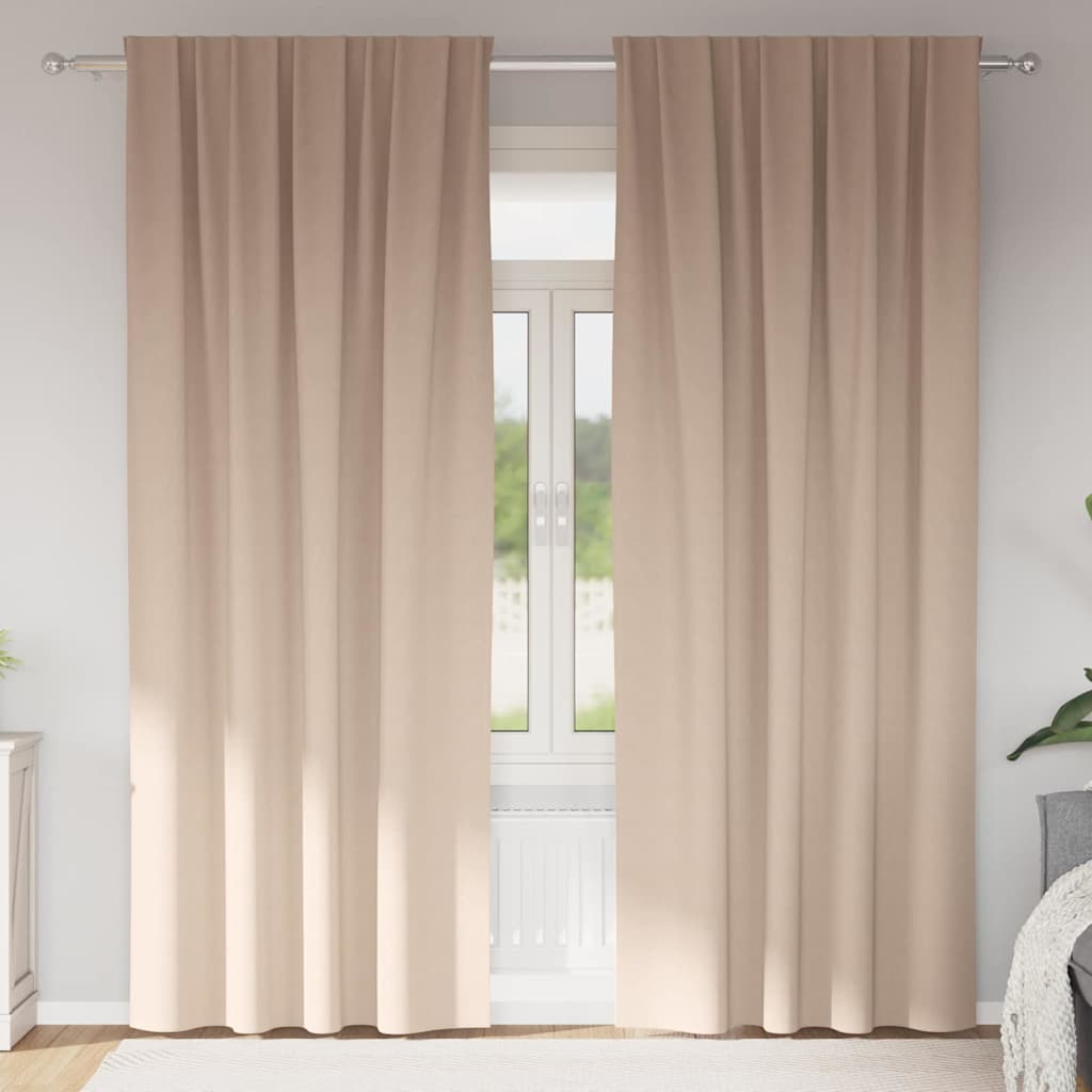 Verdunkelungs-Vorhänge mit Ringen 2 pcs Taupe 245 x 140 cm