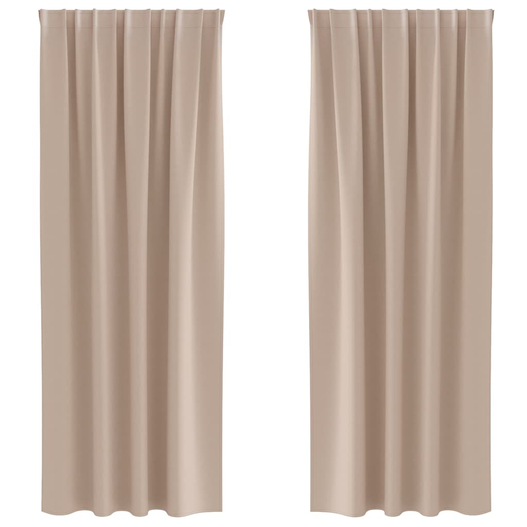 Verdunkelungs-Vorhänge mit Ringen 2 pcs Taupe 260 x 140 cm