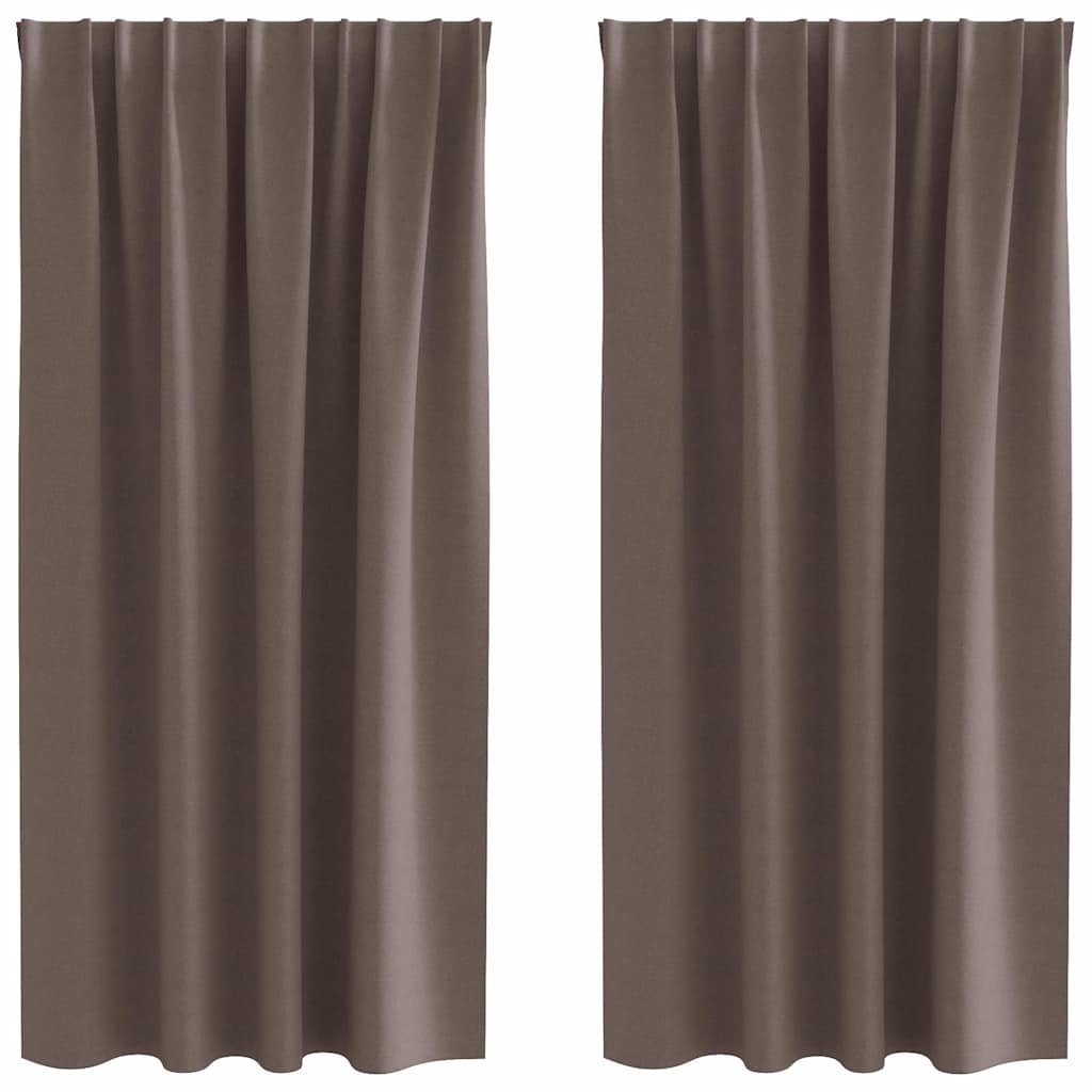 Verdunkelungs-Vorhänge mit Ringen 2 pcs Dunkelbraun
