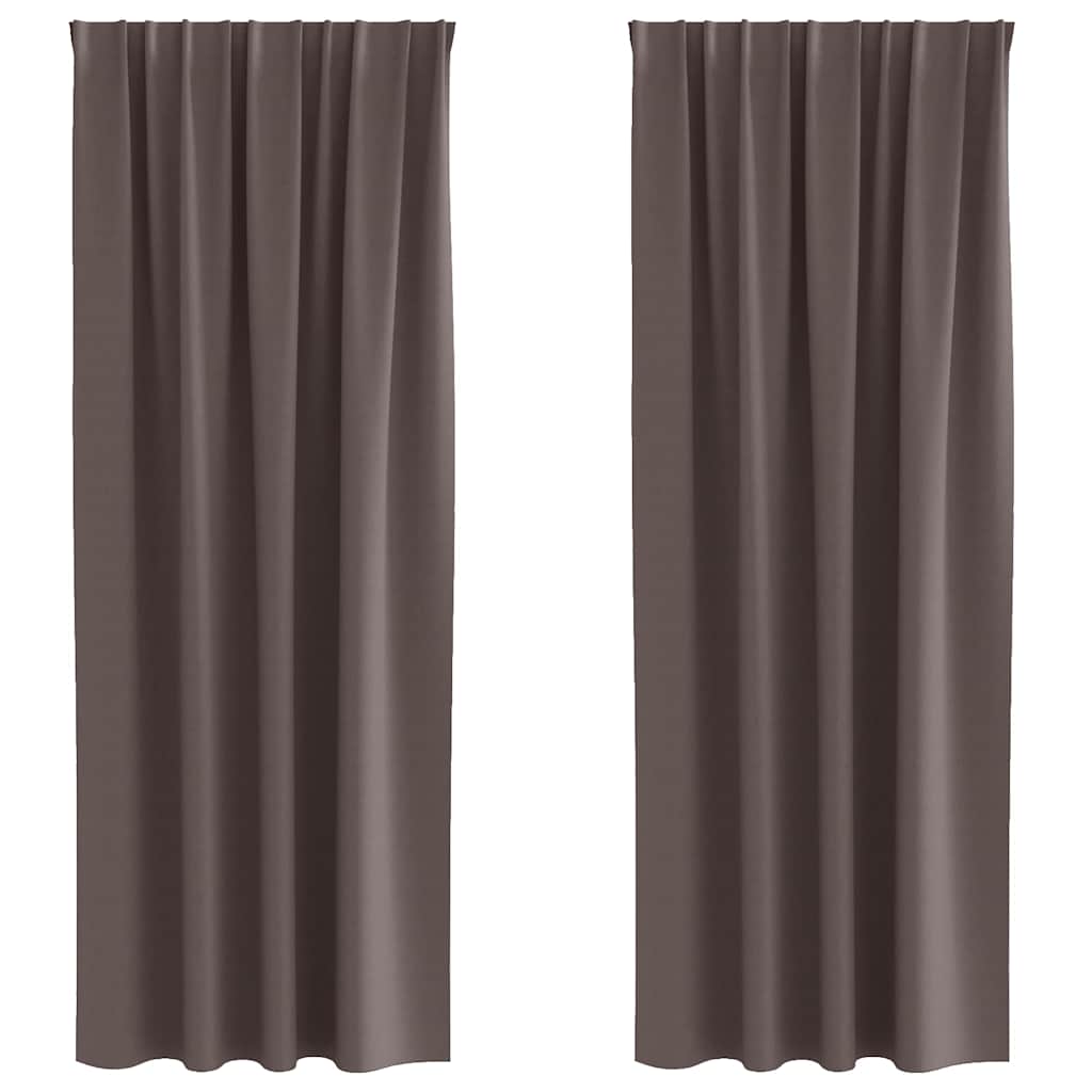 Verdunkelungs-Vorhänge mit Ringen 2 pcs Dunkelbraun