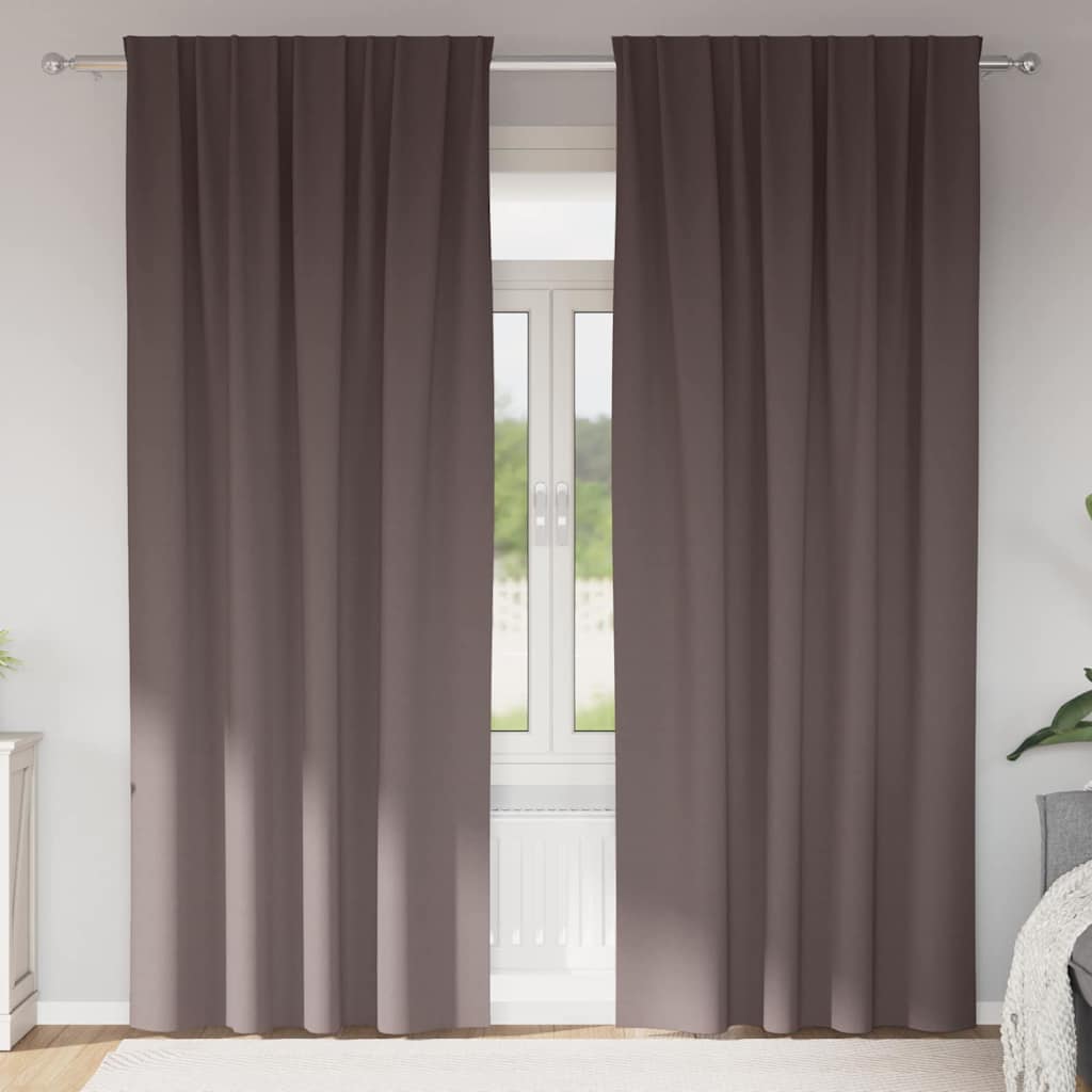 Verdunkelungs-Vorhänge mit Ringen 2 pcs Dunkelbraun