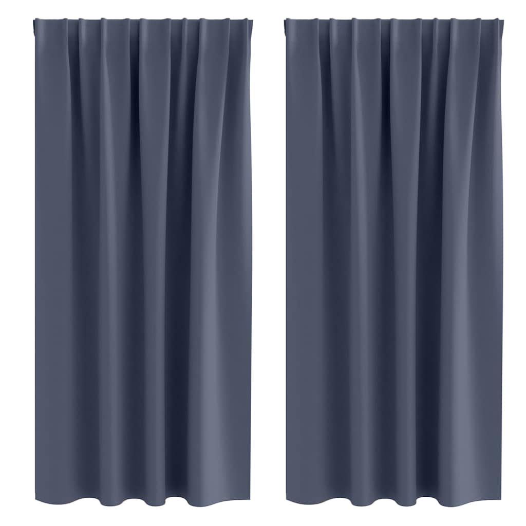 Verdunkelungs-Vorhänge mit Ringen 2 pcs Anthrazit 175 x 140 cm