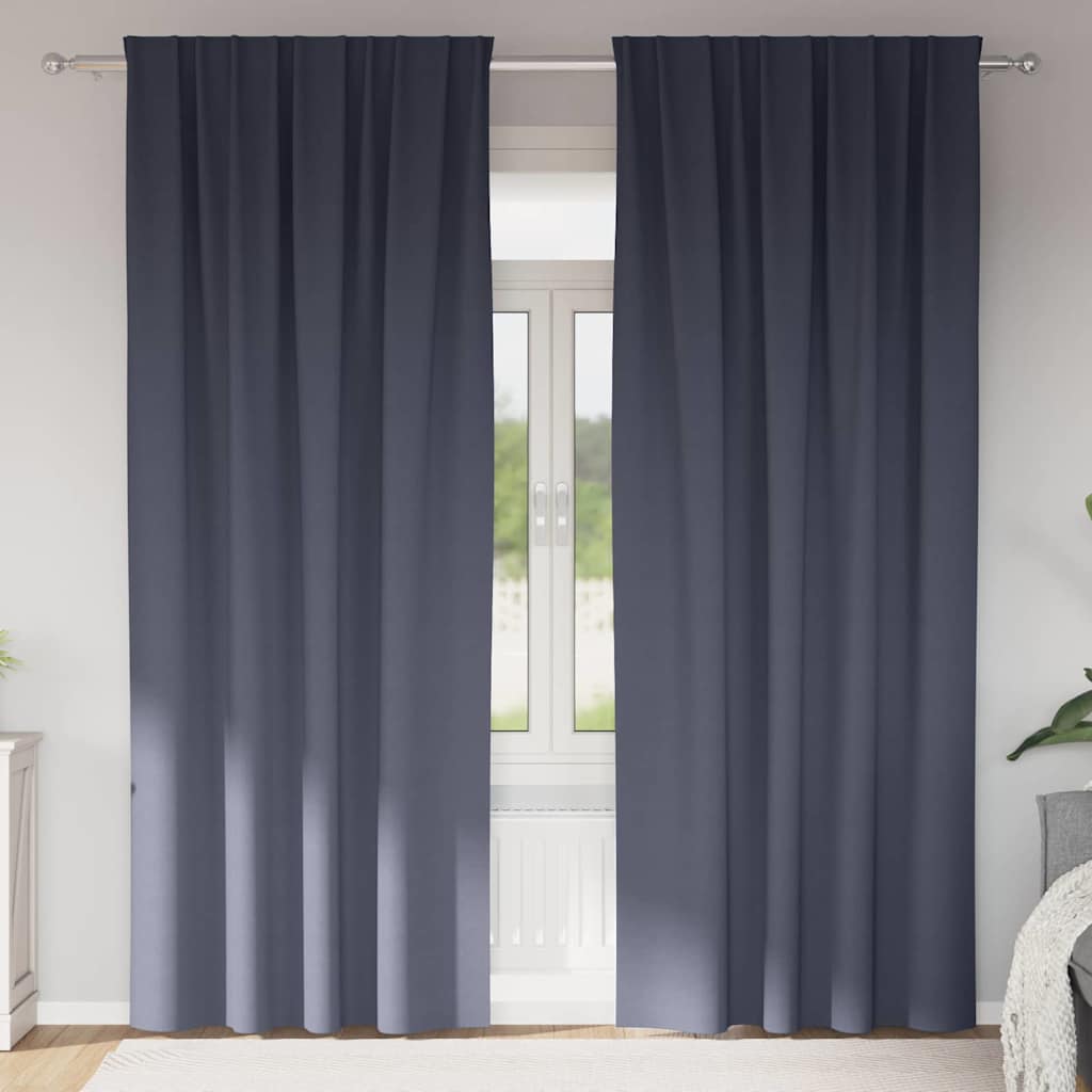 Verdunkelungs-Vorhänge mit Ringen 2 pcs Anthrazit 225 x 140 cm