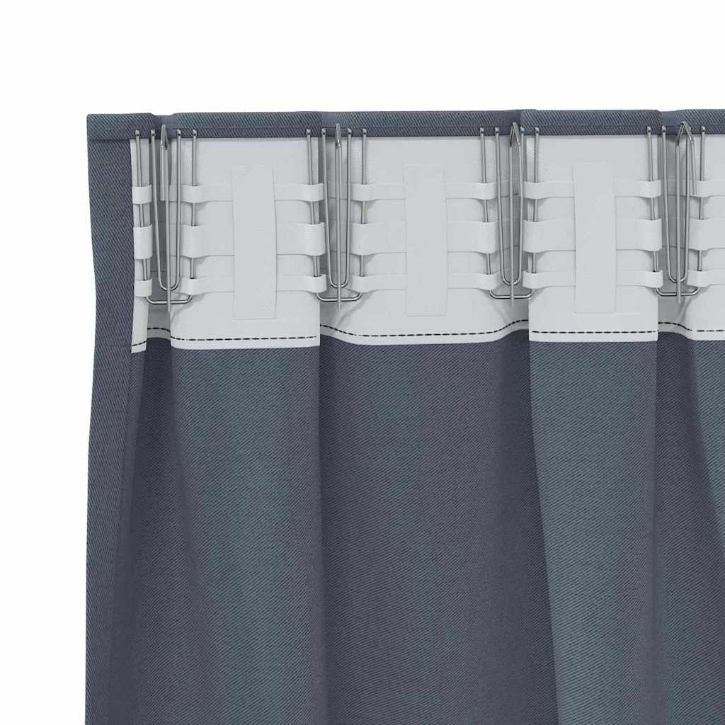 Verdunkelungs-Vorhänge mit Ringen 2 pcs Anthrazit 245 x 140 cm