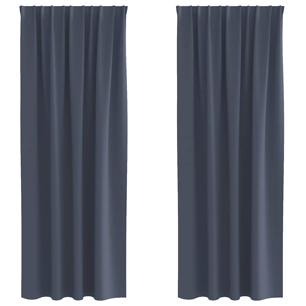 Verdunkelungs-Vorhänge mit Ringen 2 pcs Anthrazit 245 x 140 cm