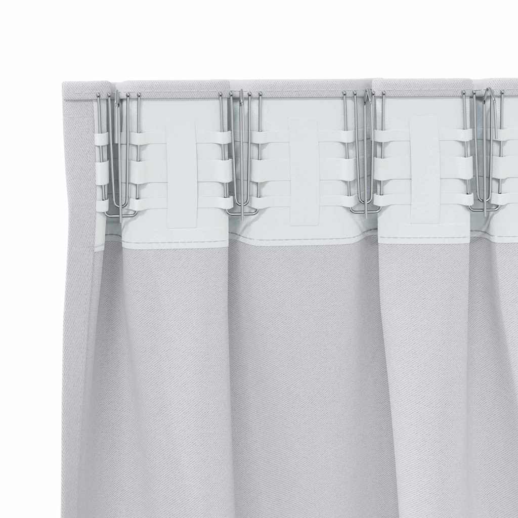 Verdunkelungs-Vorhänge mit Ringen 2 pcs Hellgrau 175 x 140 cm