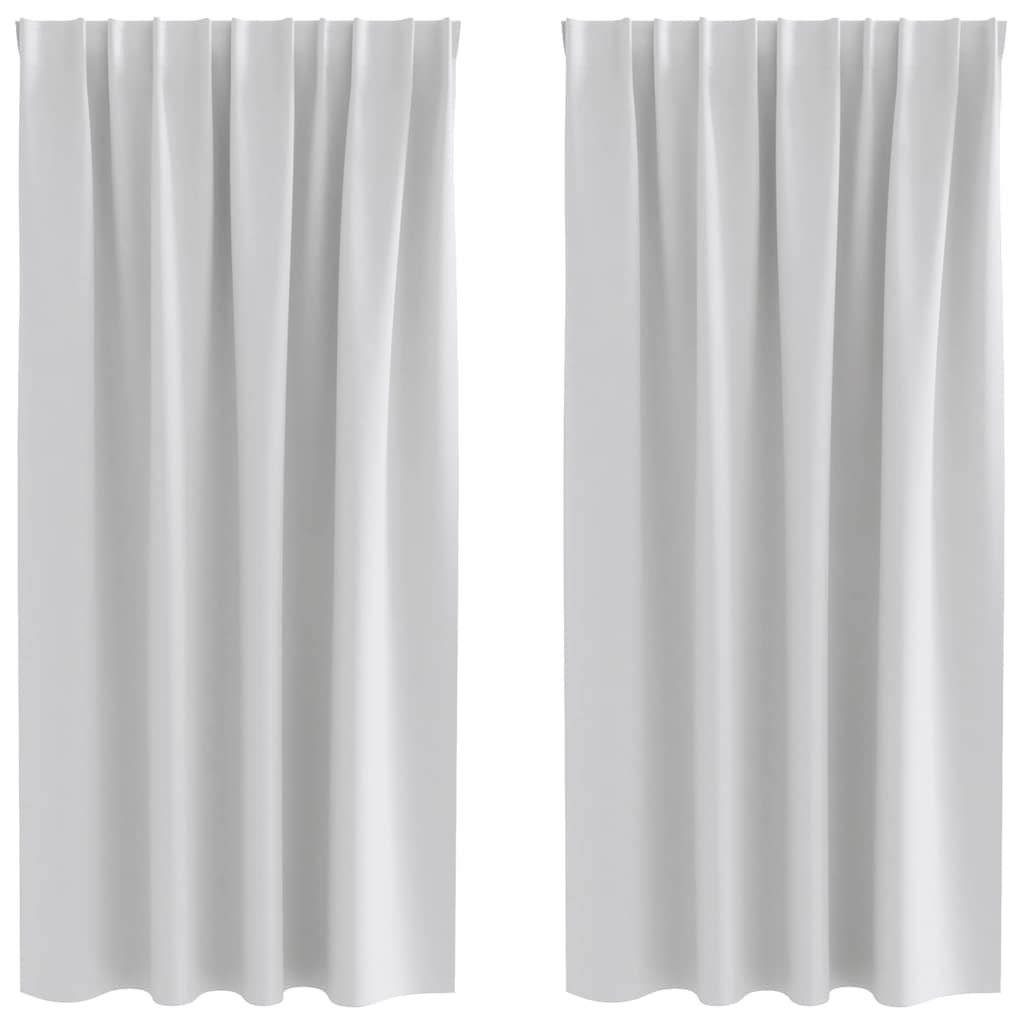 Verdunkelungs-Vorhänge mit Ringen 2 pcs Hellgrau 175 x 140 cm