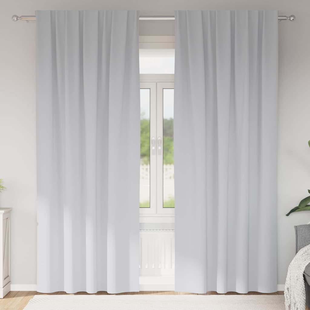Verdunkelungs-Vorhänge mit Ringen 2 pcs Helles Grau