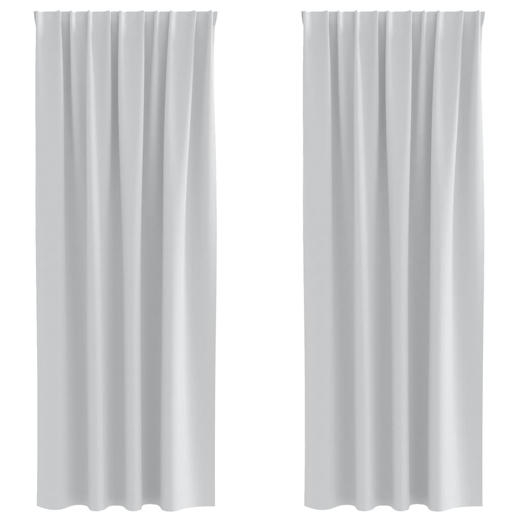 Verdunkelungs-Vorhänge mit Ringen 2 pcs Helles Grau