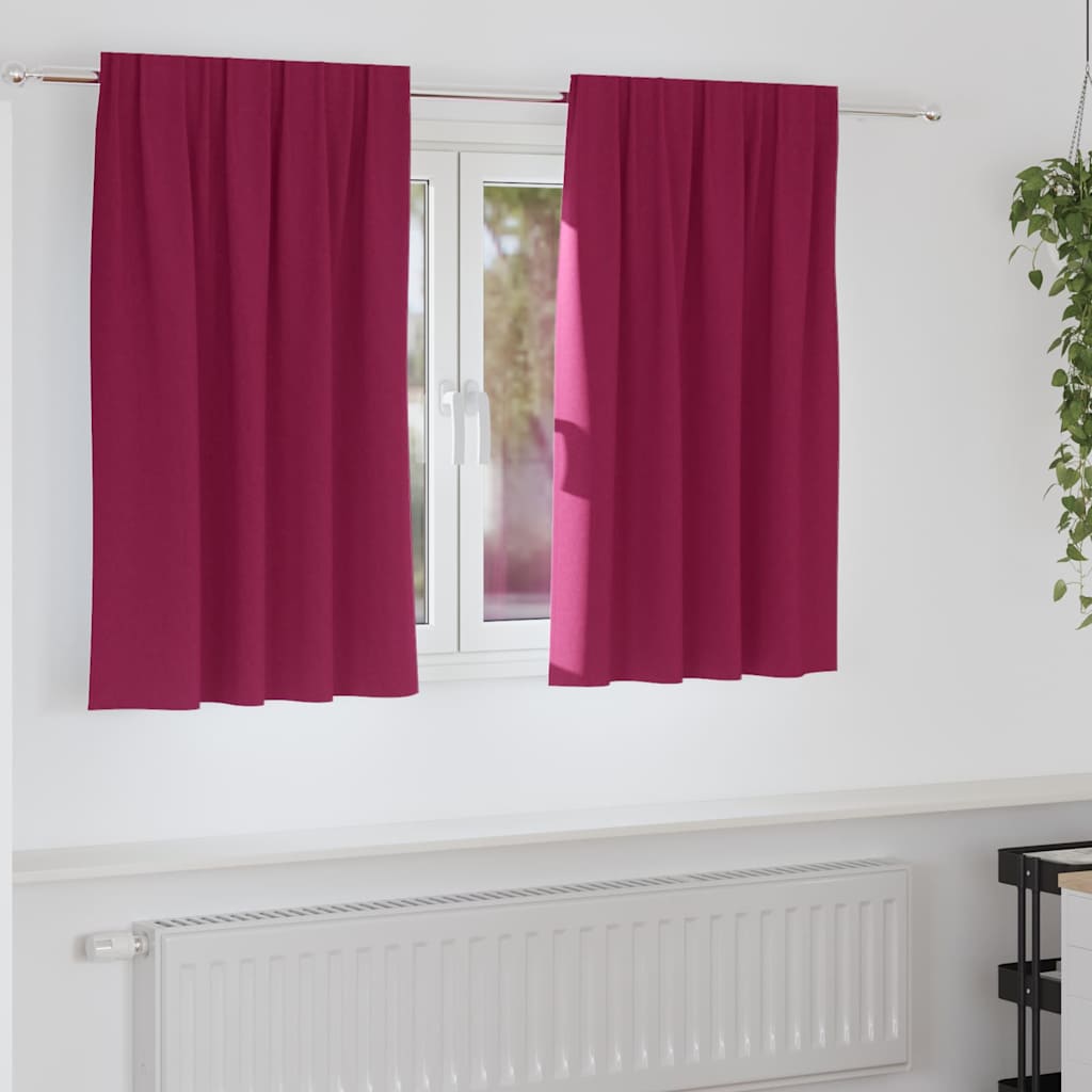 Verdunkelungs-Vorhänge mit Ringen 2 pcs Weinrot 140 x 140 cm