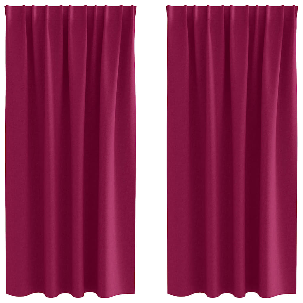 Verdunkelungs-Vorhänge mit Ringen 2 pcs Weinrot 175 x 140 cm