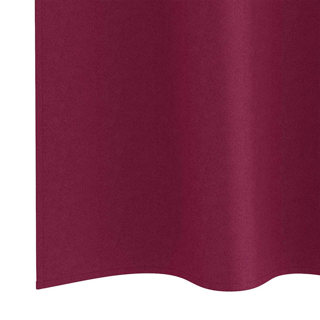 Verdunkelungs-Vorhänge mit Ringen 2 pcs Weinrot 225 x 140 cm