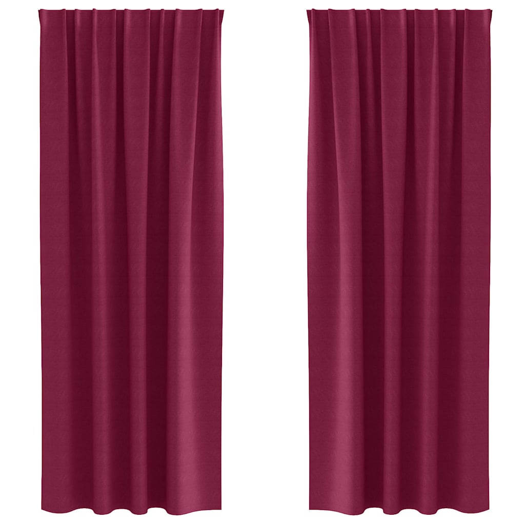 Verdunkelungs-Vorhänge mit Ringen 2 pcs Weinrot 245 x 140 cm