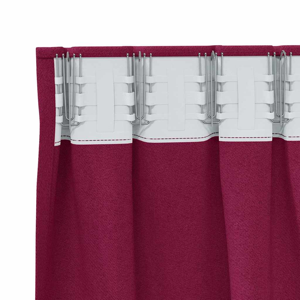 Verdunkelungs-Vorhänge mit Ringen 2 pcs Weinrot 260 x 140 cm