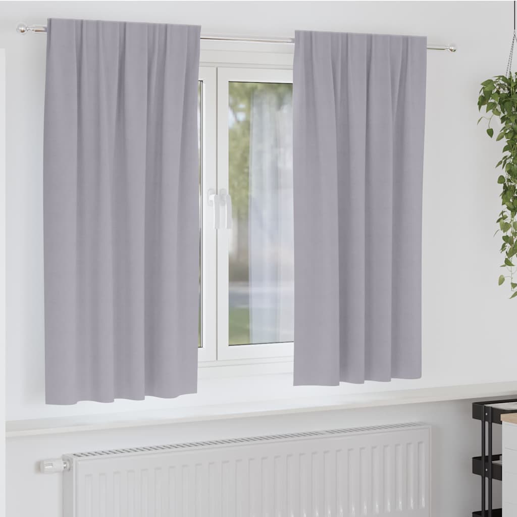 Verdunkelungs-Vorhänge mit Ringen 2 pcs Metallic Grau